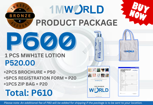 Bronze Package B (MWH1TE Glutathione Lotion w/ Collagen & Niacinamide)